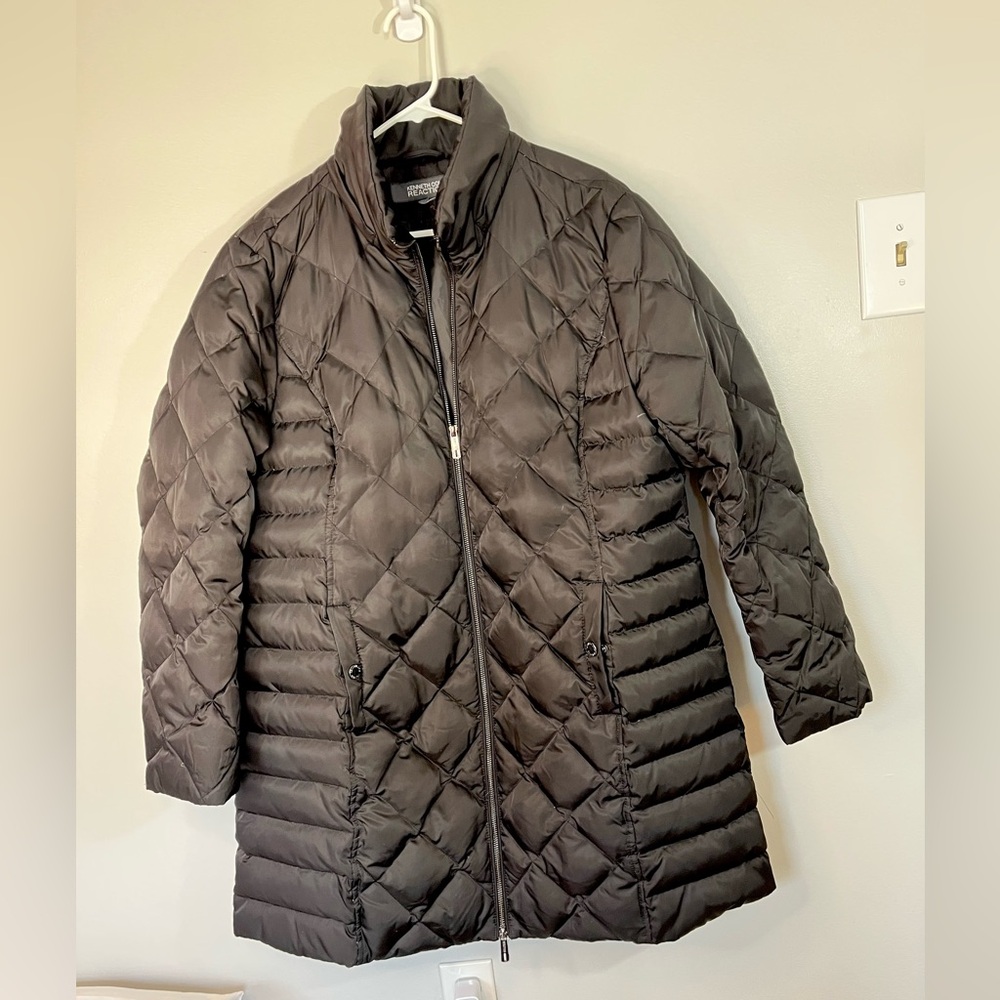 Kenneth Cole Reaction Black Down Quilted Winter Coat Women’s Large